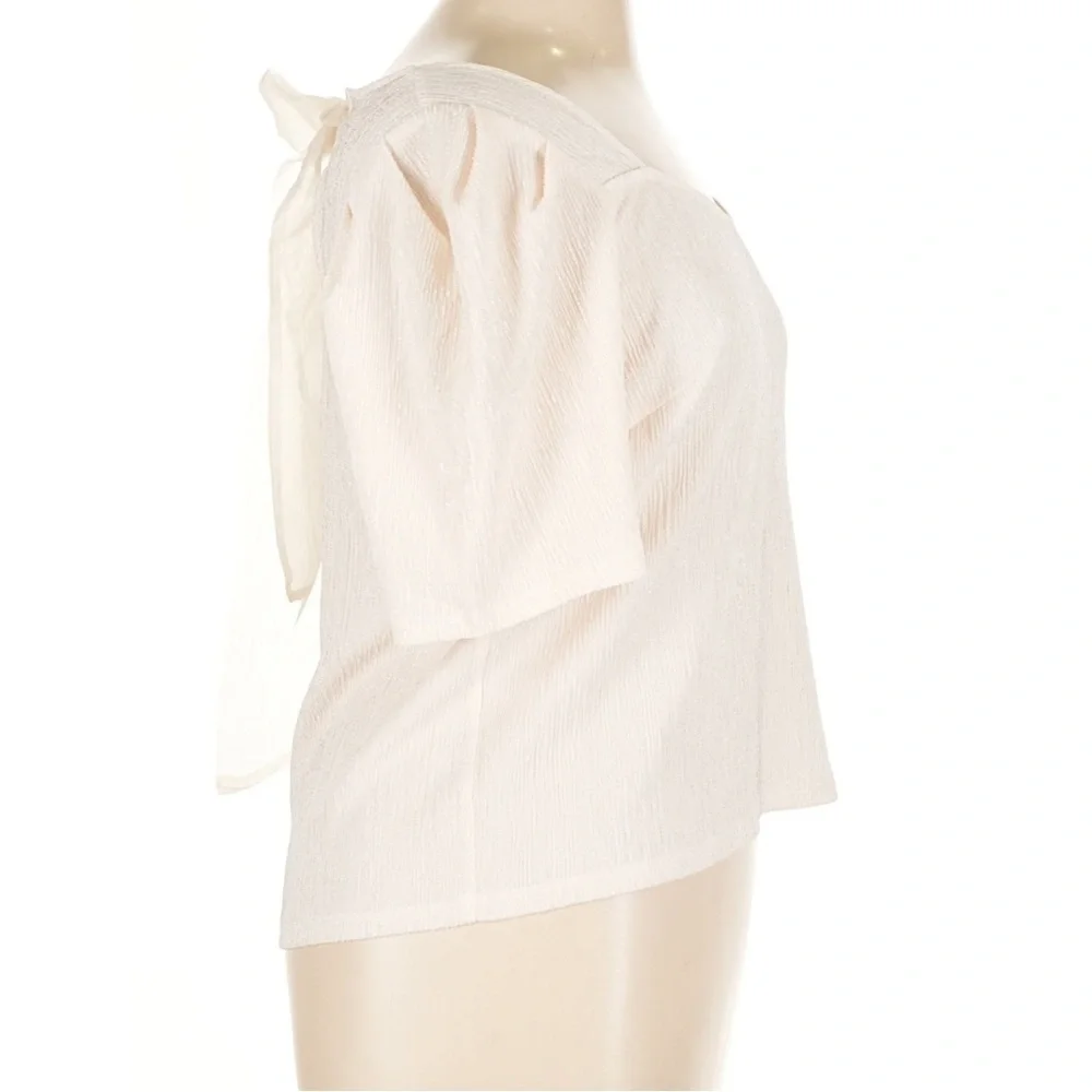 Anthropologie Sunday In Brooklyn Bow Back Blouse Ivory Women’s XL - Picture 4 of 7